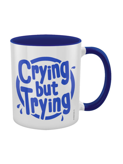 Crying But Trying Blue Inner 2-Tone Mug