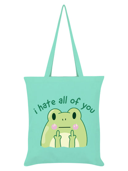 I Hate All Of You Frog Mint Green Tote Bag