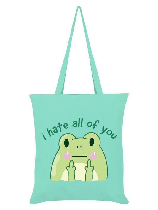 I Hate All Of You Frog Mint Green Tote Bag