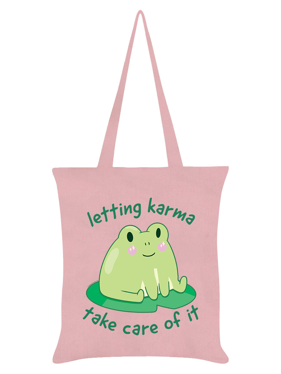 Letting Karma Take Care Of It Pale Pink Tote Bag