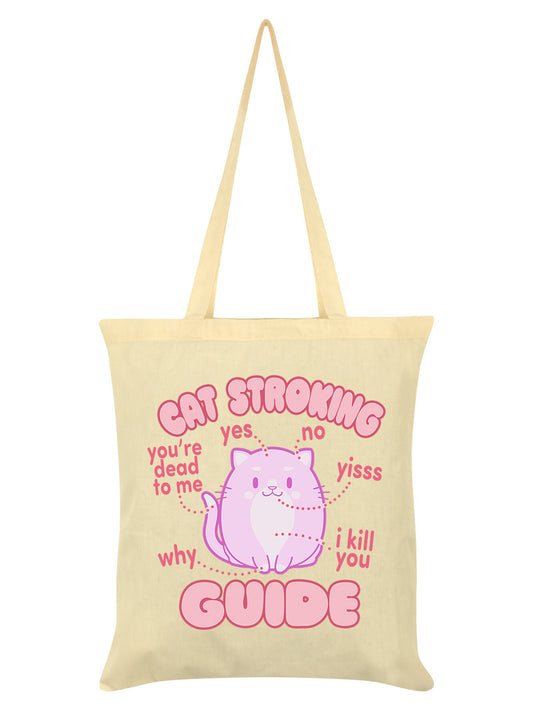 Cat Stroking Guide Cream Tote Bag