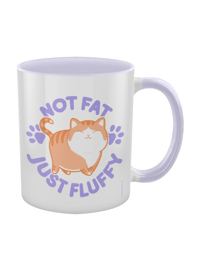 Not Fat Just Fluffy Cat Lilac Inner 2-Tone Mug