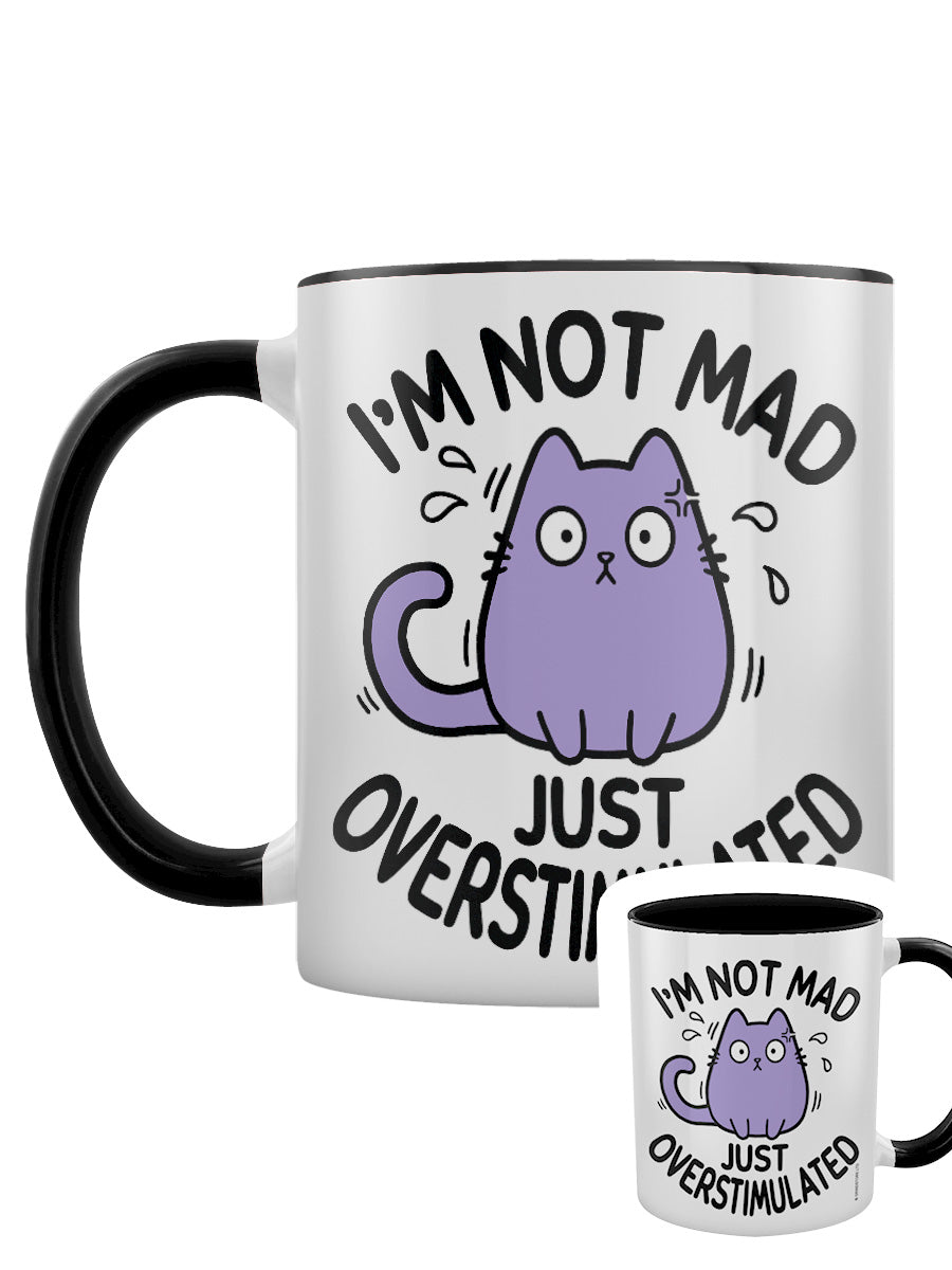 I'm Not Mad Just Overstimulated Cat Black Inner 2-Tone Mug