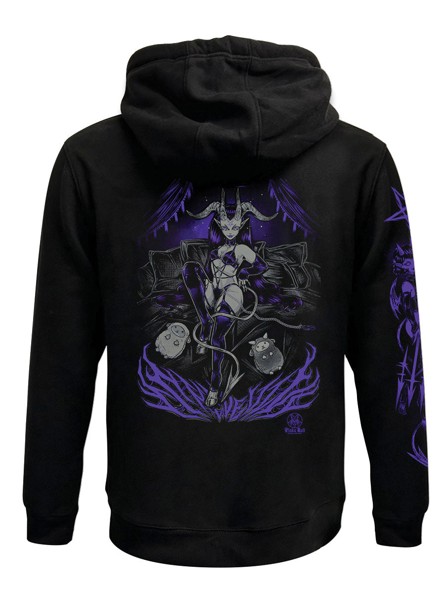 Pinku Kult The Devil Black Zipped Premium Hoodie