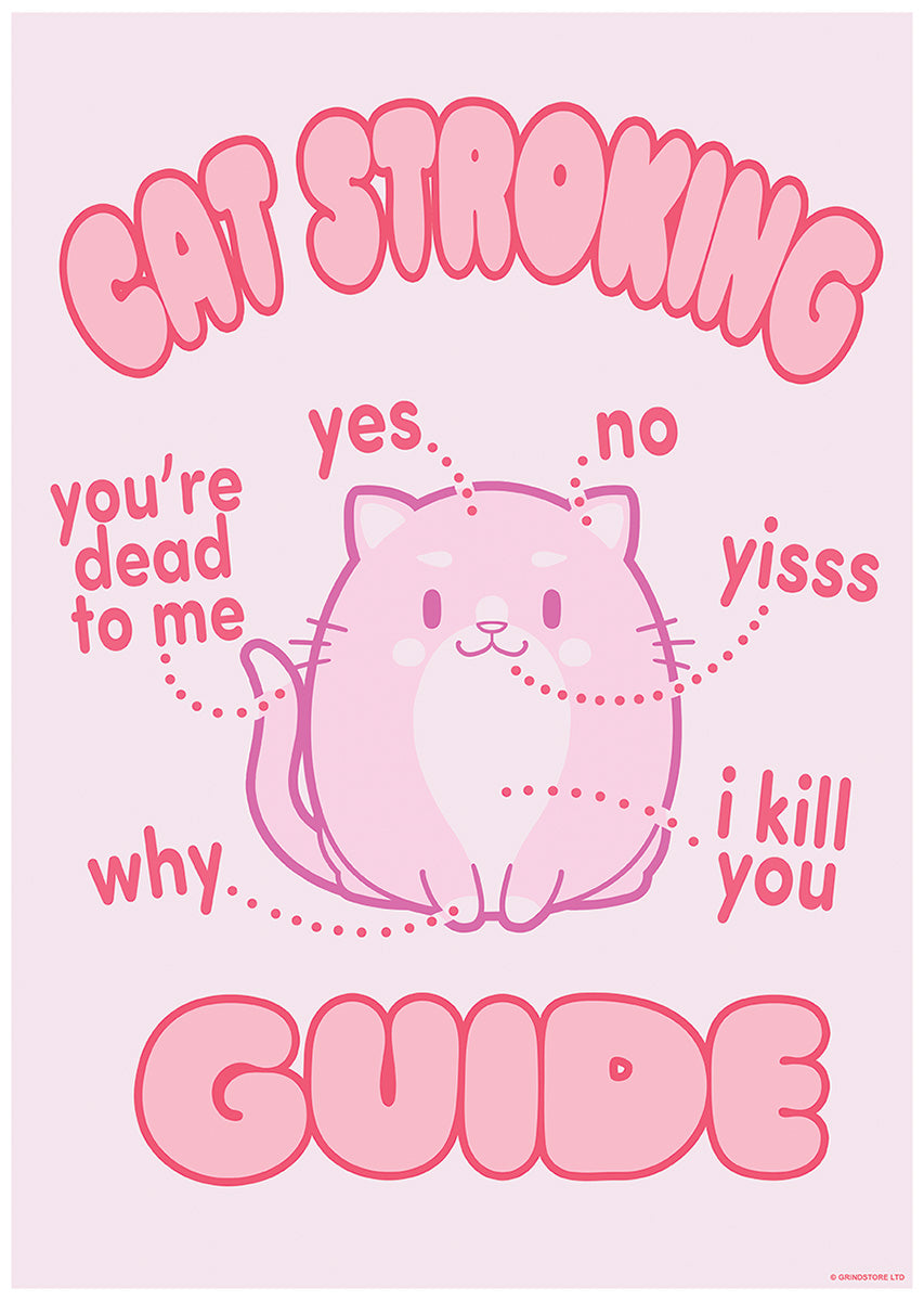 Cat Stroking Guide Mini Poster