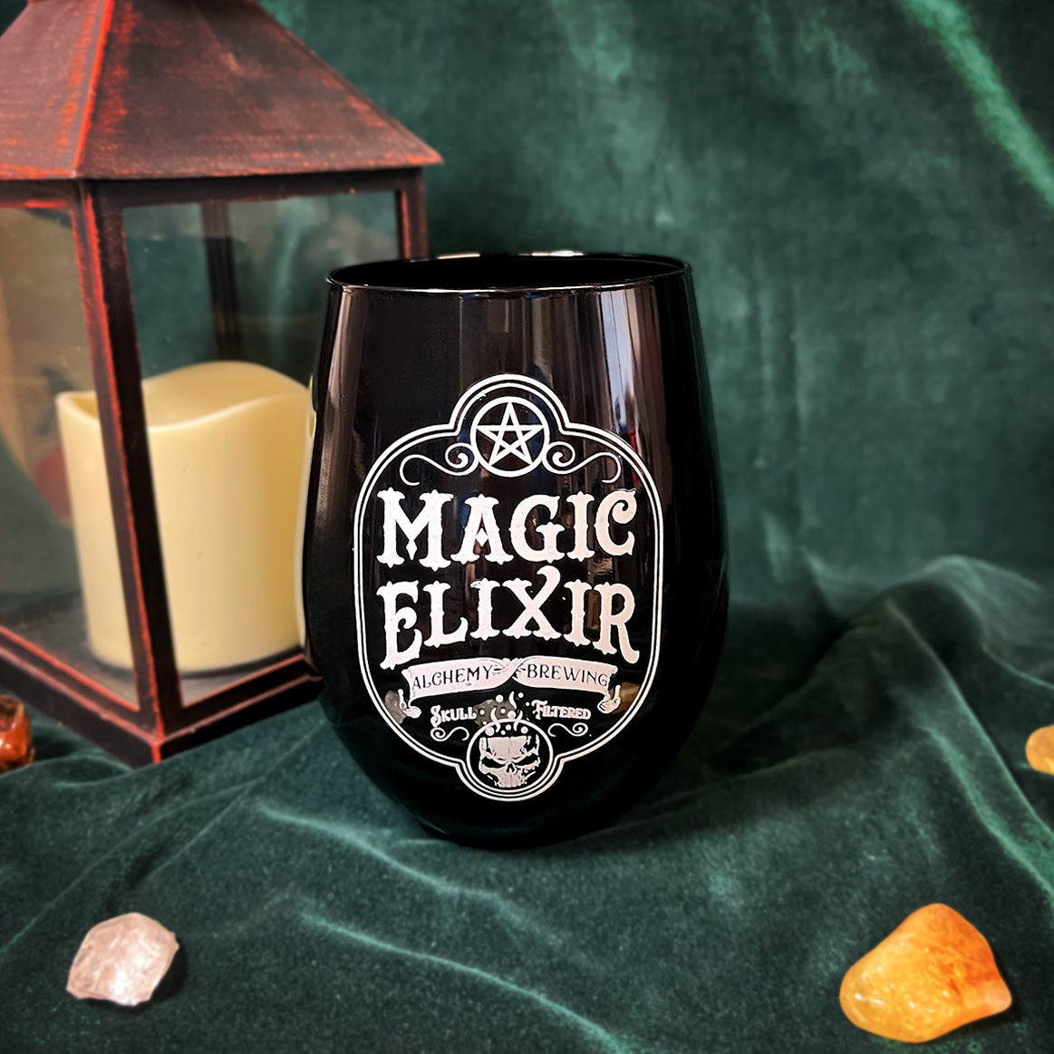 Alchemy Magic Elixir Black Stemless Drinking Glass