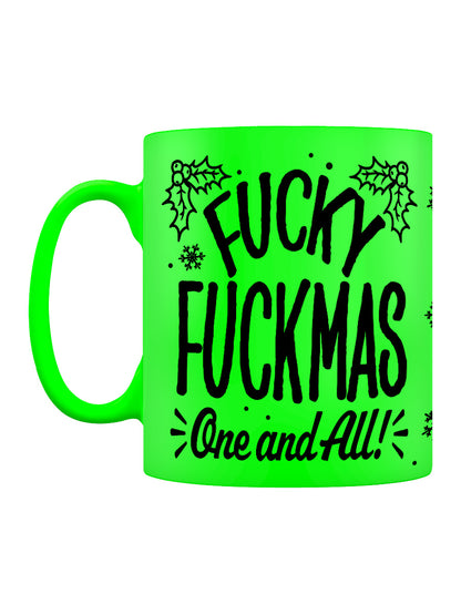 Fucky Fuckmas One and All Christmas Green Neon Mug