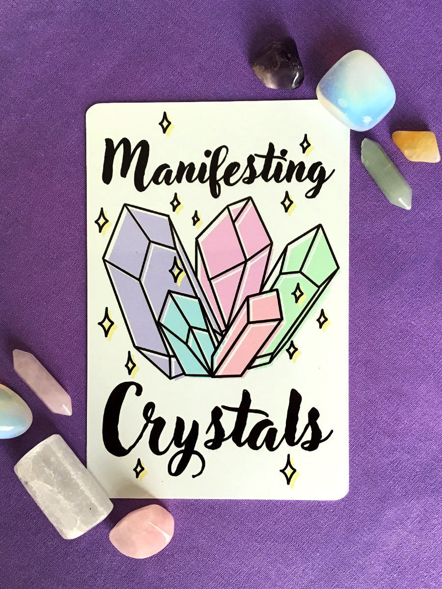 Manifesting Crystals Greet Tin Card