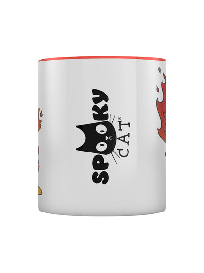 Spooky Cat Elements - Fire Red Inner 2-Tone Mug