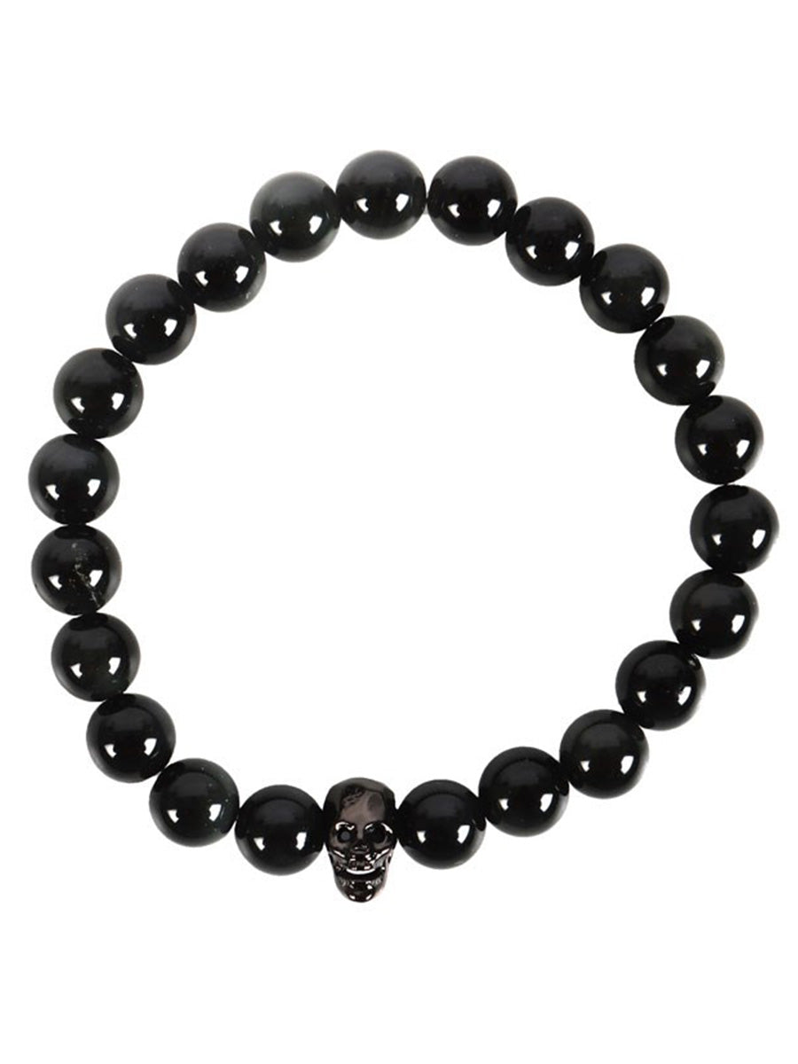 Black Obsidian Skull Bracelet