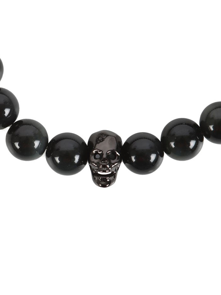 Black Obsidian Skull Bracelet