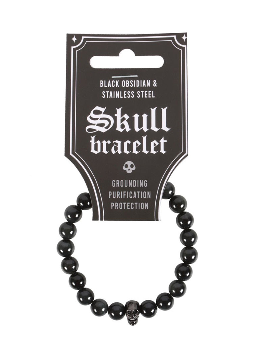 Black Obsidian Skull Bracelet